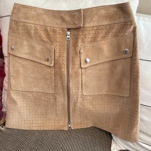 Genuine Leather Pointelle Skirt